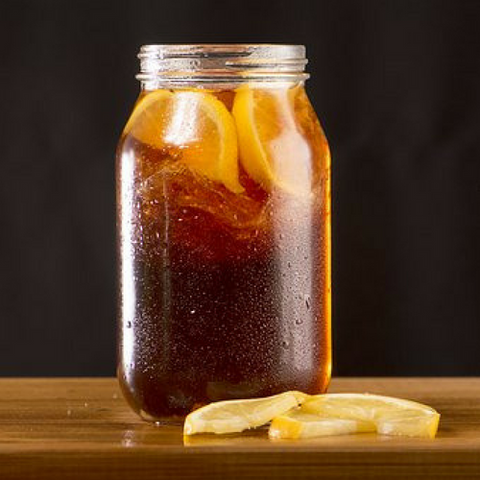 Silver Tips Tea Glass of Loose Leaf Black Iced Tea