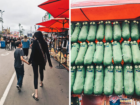del mar fair, mom and son, pickles, midway games