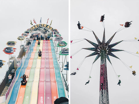 del mar fair, fair rides, midway games, slide, swing ride, county fair