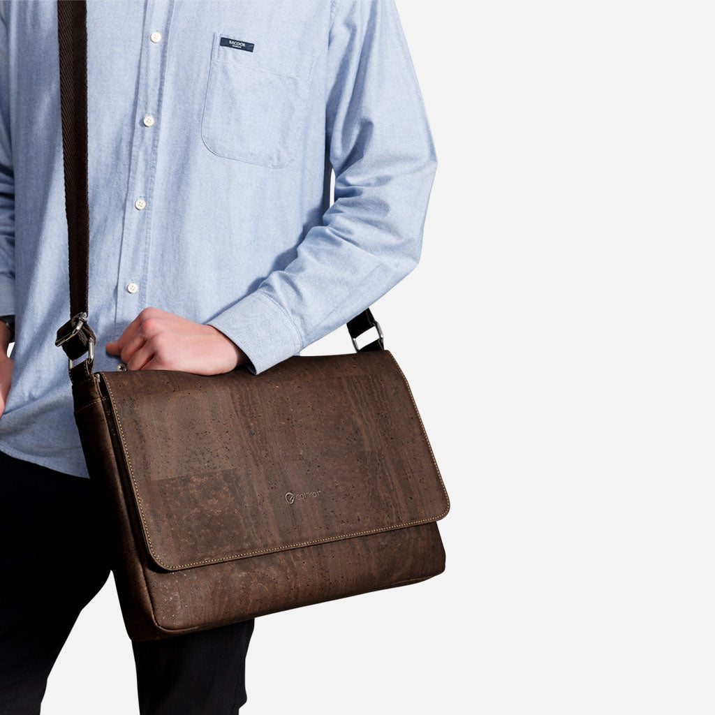 cork messenger bag