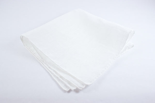 White Linen Handrolled Linen Pocket Square – Vanda Fine Clothing