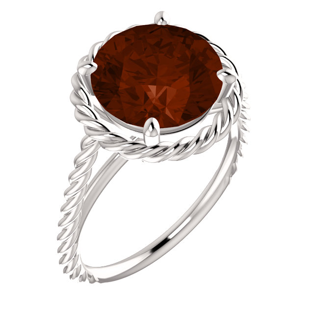 Sterling Silver Round Cut Solitaire Ring Setting - Classic Rope Lasso Style Ring Mounting
