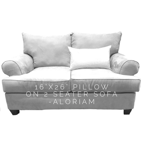 16x26 pillow on 2 seat sofa