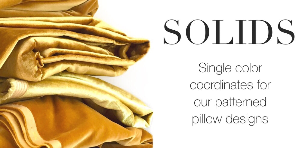 Solid Coordinating Pillows by Aloriam: Single color coordinates for our patterned pillow designs