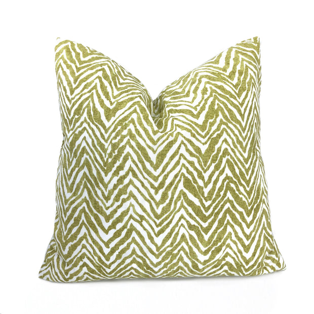 Tigra Green White Animal Print Pillow Cover