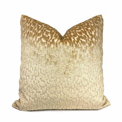 Bellini Butterscotch Beige Large Velvet Dots Texture Pillow Cover