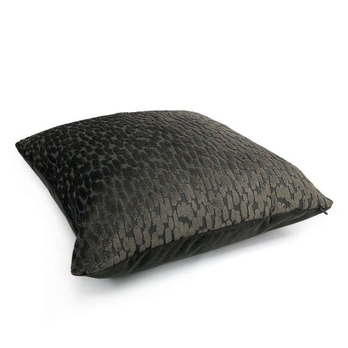 Bellini Graphite Gray Large Velvet Dots Texture Pillow Cover Aloriam