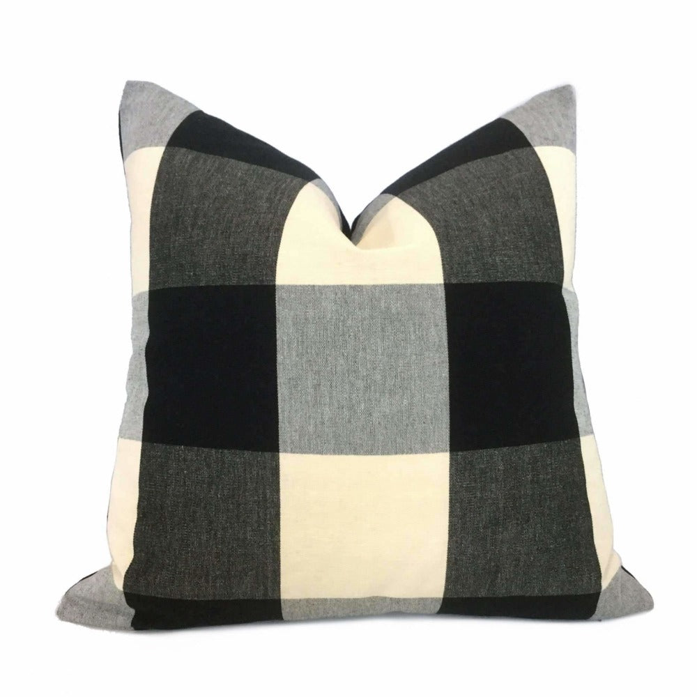 Black Gray Cream Buffalo Plaid Large 