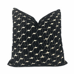 Clarice Geometric Black Cut Velvet Pillow Cover