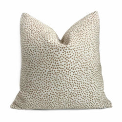 Cream Beige Textured Small Animal Dots Chenille Pillow Cover