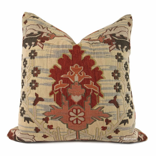 Indian Braves Council Leather Throw Pillow