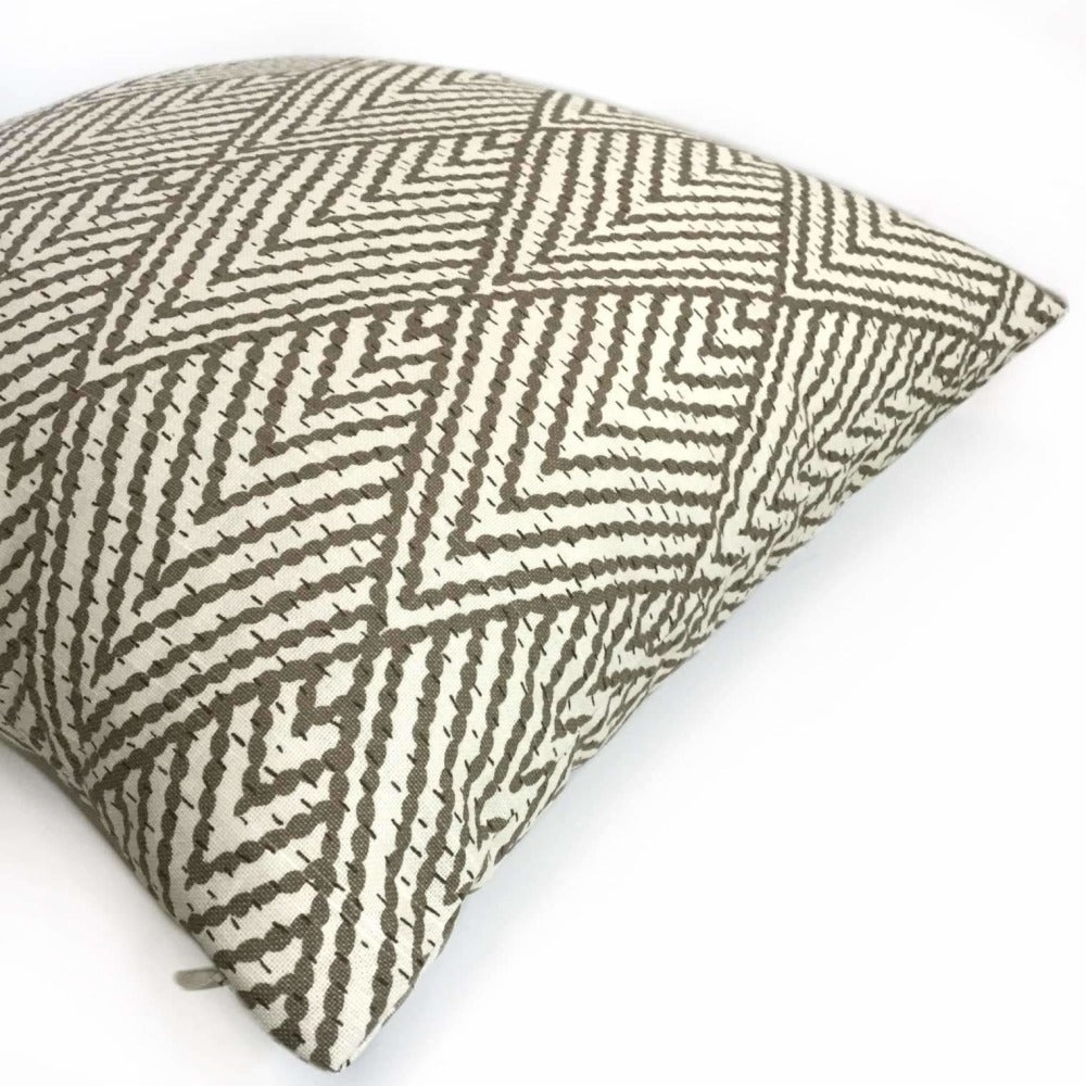 Designer Tahitian Stitch Tusk Stacked Diamonds Geometric Pillow Cover ...
