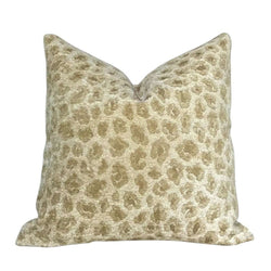 Designer Two Tone Golden Sand Beige Leopard Cheetah Animal Spots Pillow Cover, Fits 16" 18" 20" 22" 24" Cushion Inserts