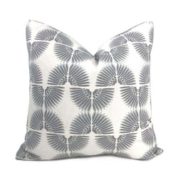 Erte Art Deco Fans Gray White Pillow Cover