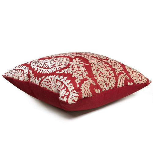 Thrown Pillow Cover Floral Red Gold Red Cotton Baturina Homewear