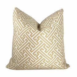 Beige Cream Greek Key Pillow Cover