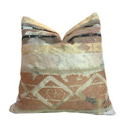 Luxor Antiquity Archeology Earth Tones Ikat Ethnic Pillow Cover