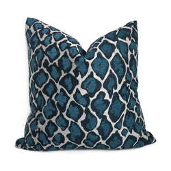 Navy Blue Large Leopard Spots Pillow Cover Cushion Pillow Case Euro Sham 16x16 18x18 20x20 22x22 24x24 26x26 28x28 Lumbar Pillow 12x18 12x20 12x24 14x20 16x26 by Aloriam