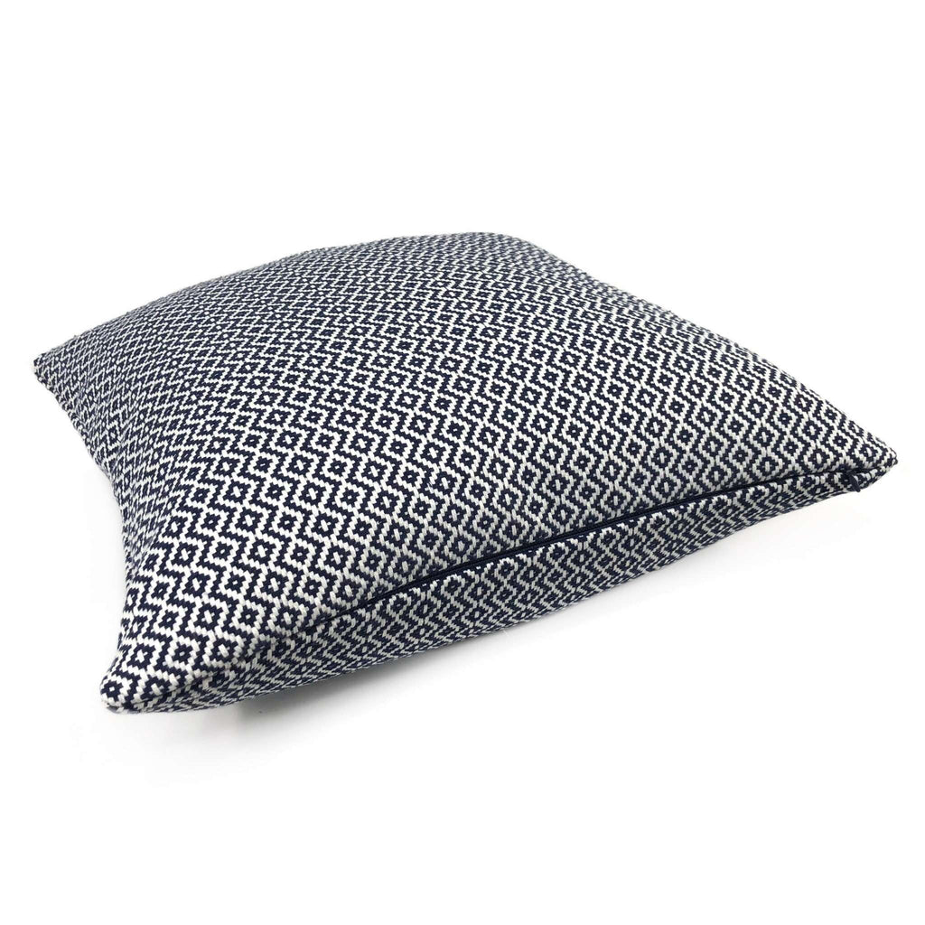 Navy Blue White Basketweave Diamonds Pillow Cover – Aloriam