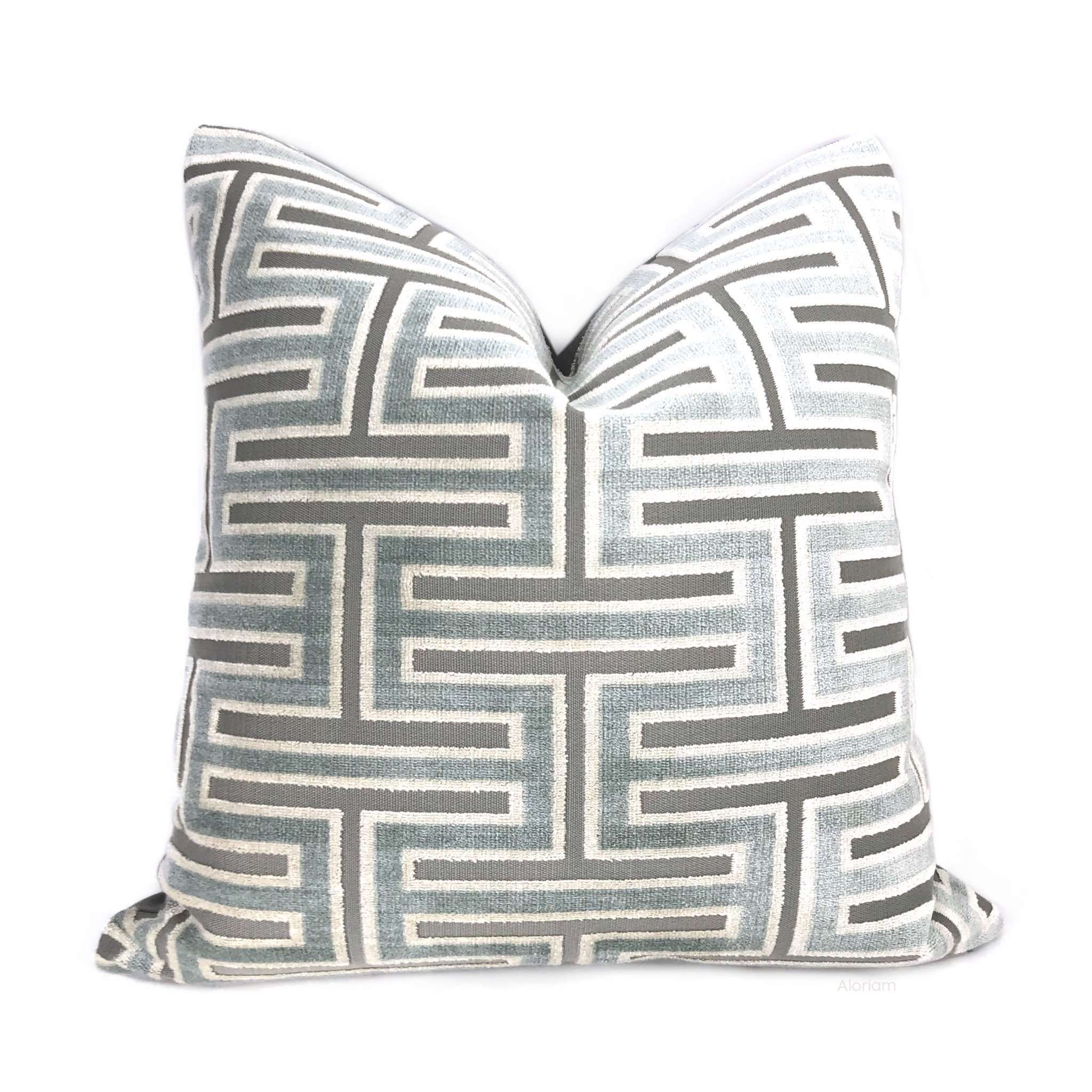 gray velvet pillow covers