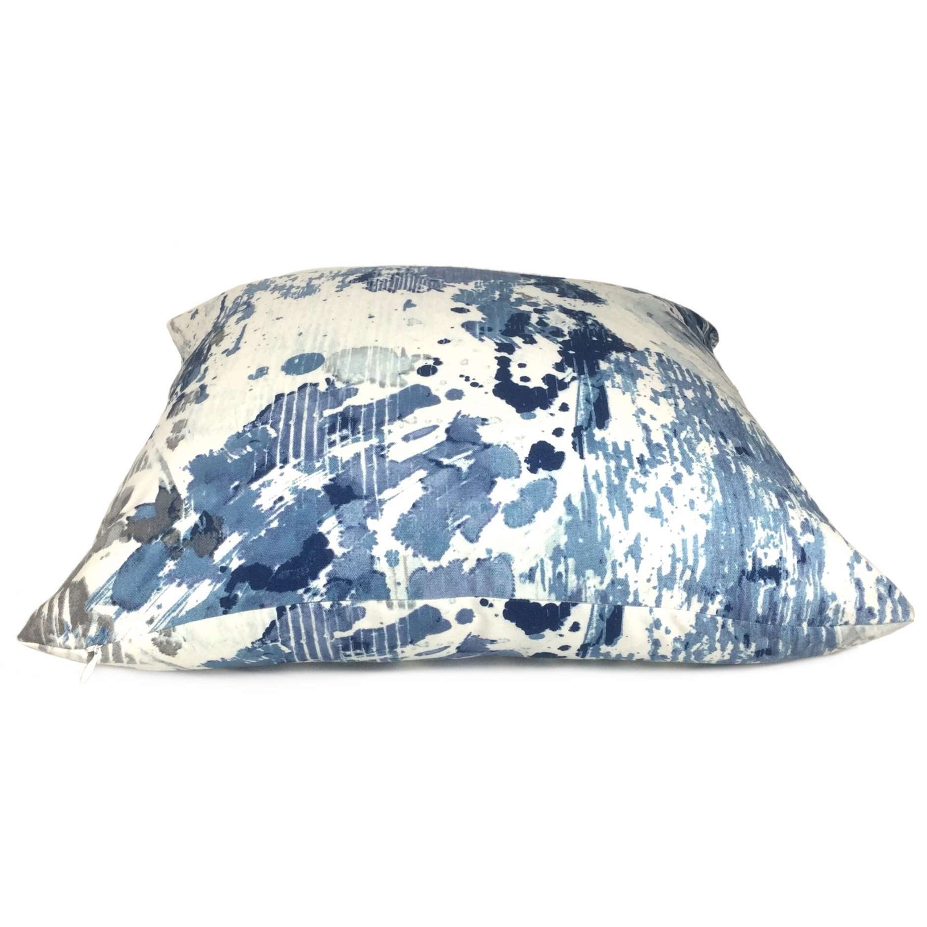 Orinoco Blue Gray White Modern Art Cotton Print Pillow Cover – Aloriam