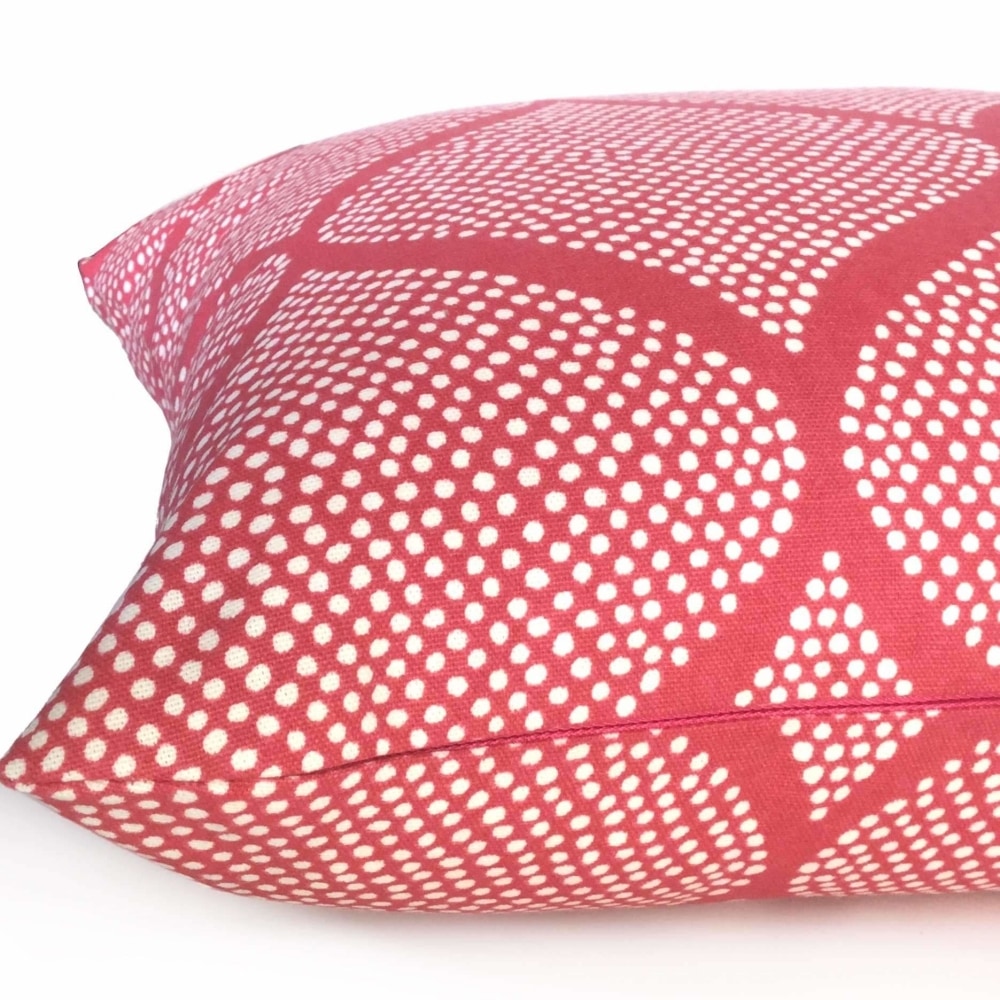 Pink White Ogee Dots Cotton Print Pillow Cover – Aloriam