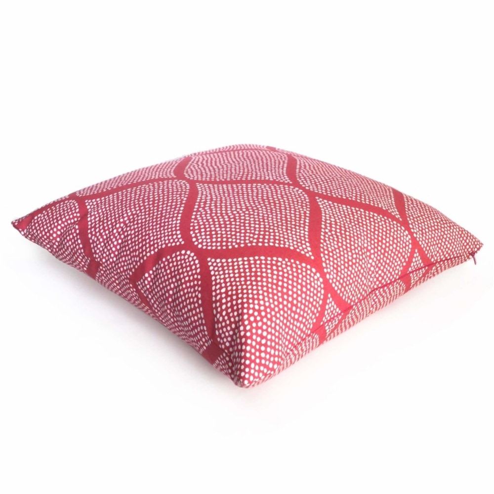 Pink White Ogee Dots Cotton Print Pillow Cover – Aloriam