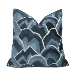 Robert Allen Madcap Cottage Cloud Club Ocean Blue Velvet Pillow Cover