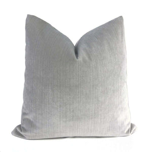 Robert Allen Platinum Gray Plush Strie Stripe Velvet Pillow Cover Sham 16x16 18x18 20x20 22x22 24x24 26x26 28x28