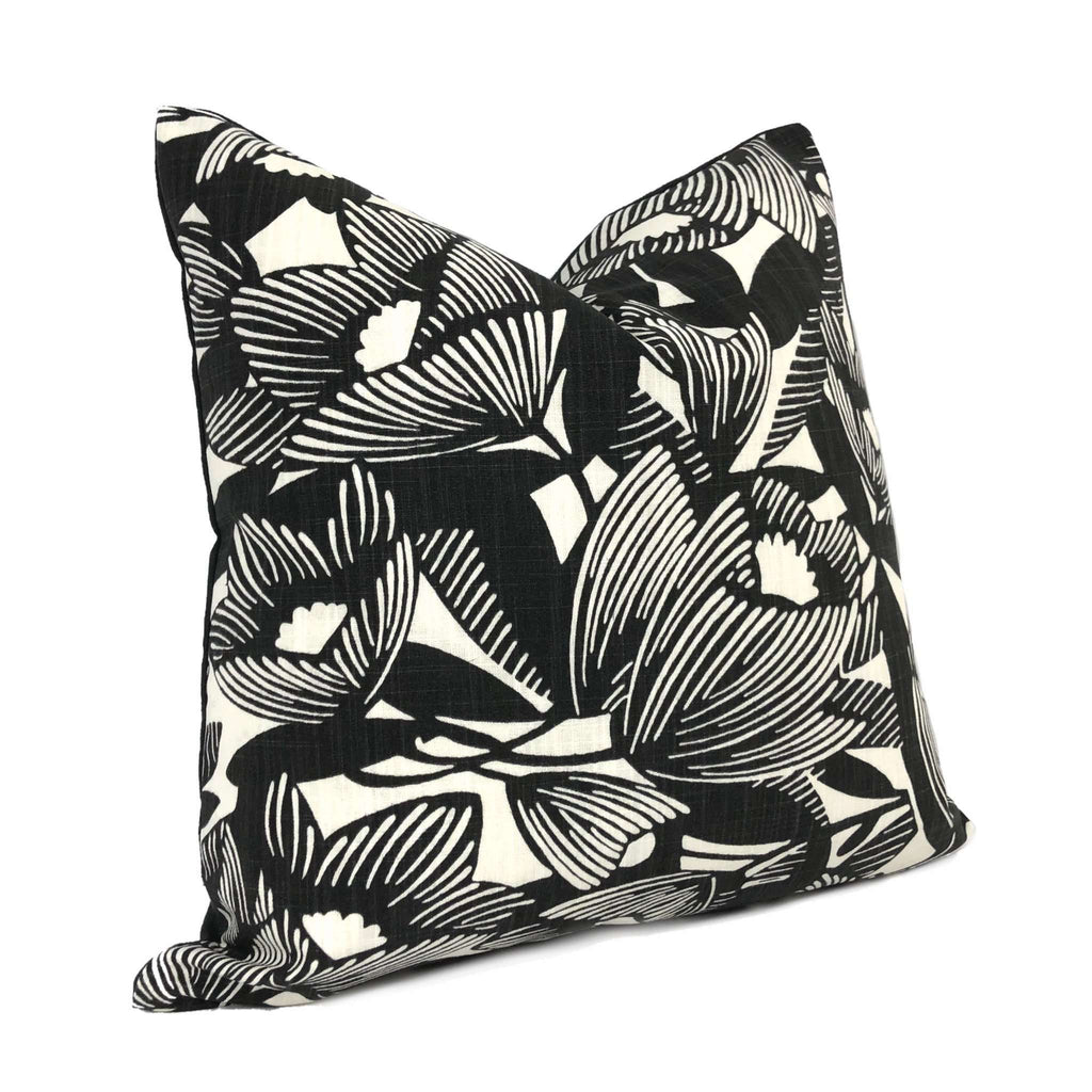 Robert Allen Romaria Black White Modern Floral Pillow Cover – Aloriam