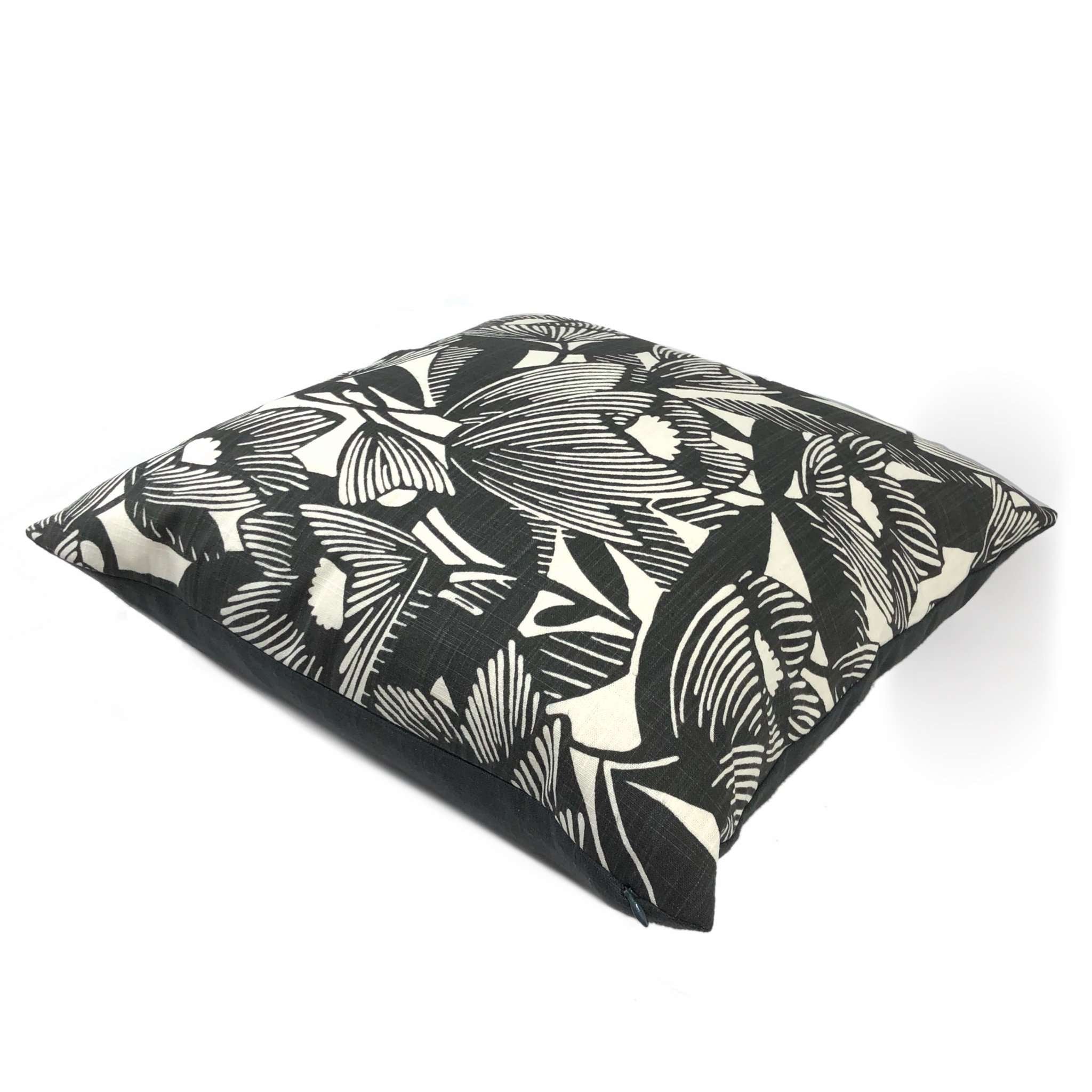 Black Daisy Floral Pillow Cover Modern II Art Nouveau Cushions