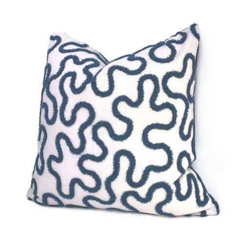 Throw Pillow, Blue - Raya Lumbar Cushion - Revival™