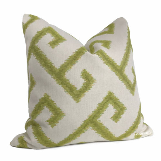 Sunbrella El Greco Greek Key Citron Green Off White Indoor Outdoor Pil Aloriam