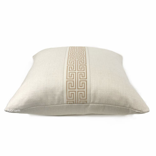 White and Gold Foil Greek Letter Pillow Cover