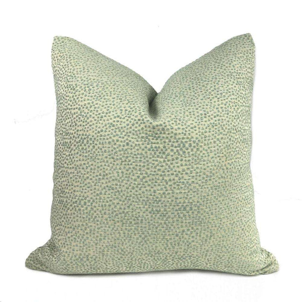Two Tone Seaglass Green Small Pebble Dots Pillow Cover Pillow Sham 16x16 18x18 20x20 22x22 24x24 26x26 28x28