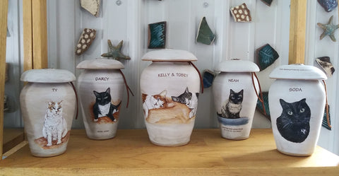 Pet cremation urn from your photo Malloryville Pottery