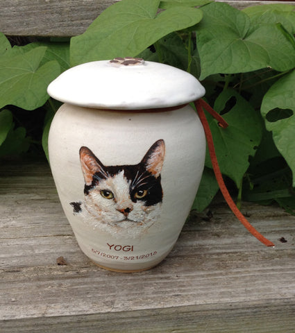 Malloryville Pottery custom cat urn