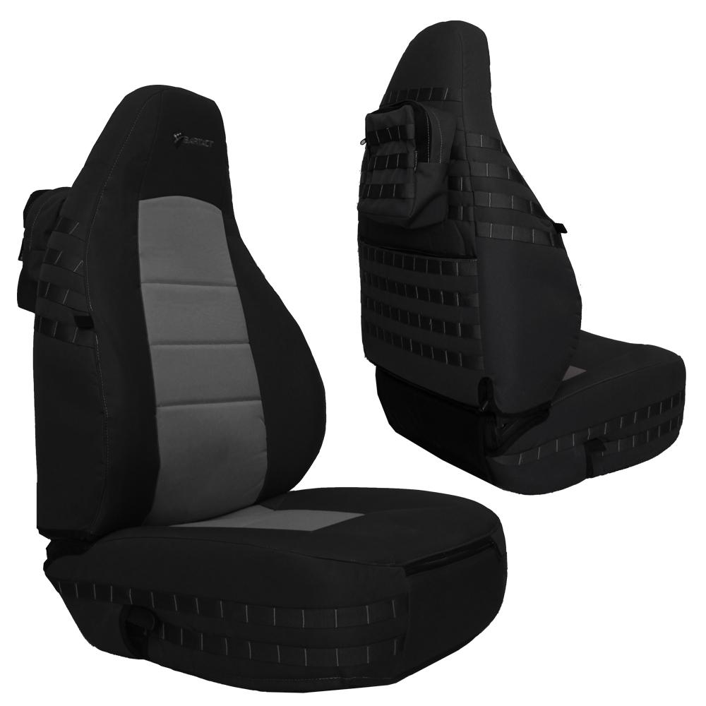 Front Tactical Seat Covers for Jeep Wrangler TJ 1997-02 (PAIR) w/ MOLLE  Bartact | Bartact