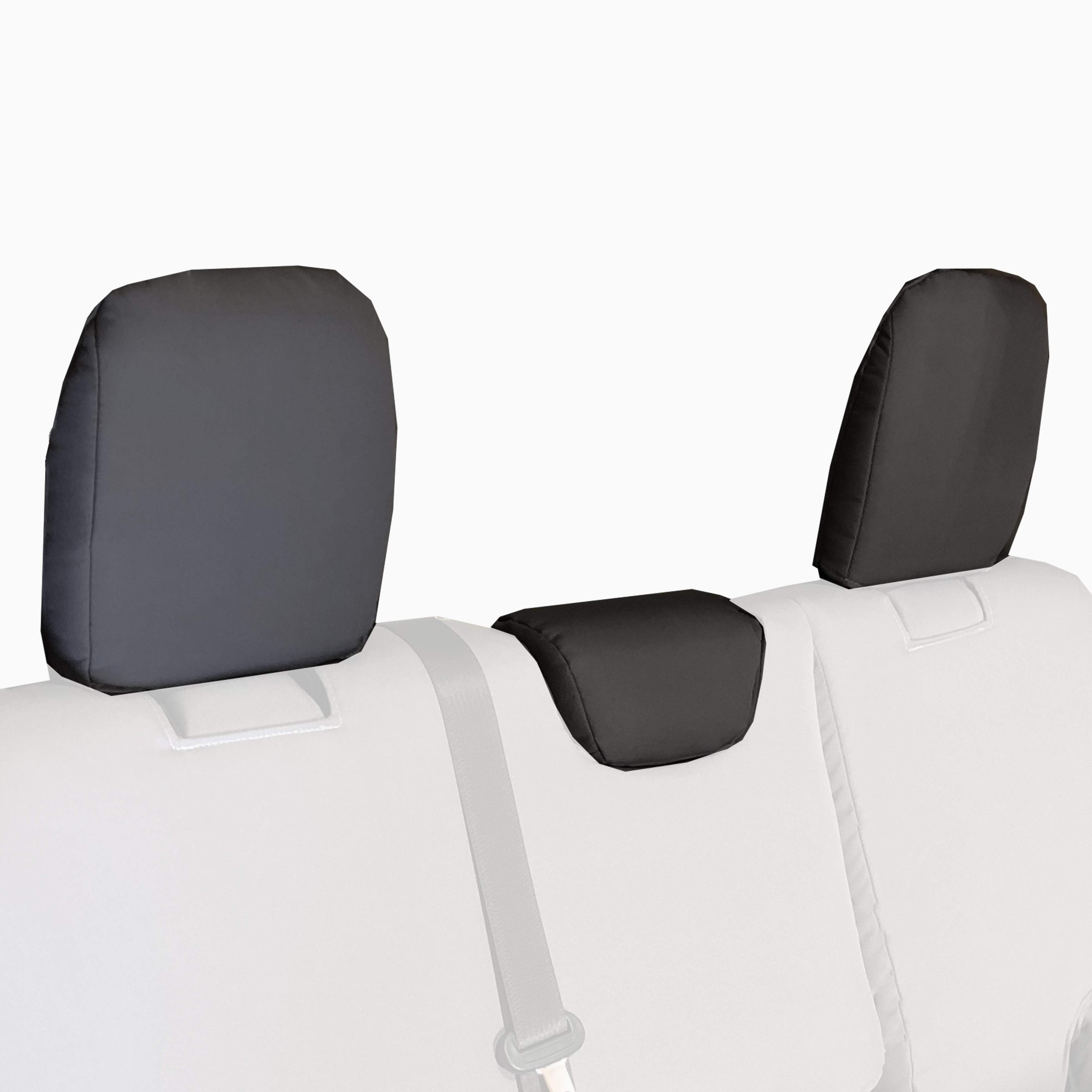 Head Rest Covers (3) for 2018+ Jeep Wrangler JLU 4 Door Rear Bench - NO  Armrest | Bartact