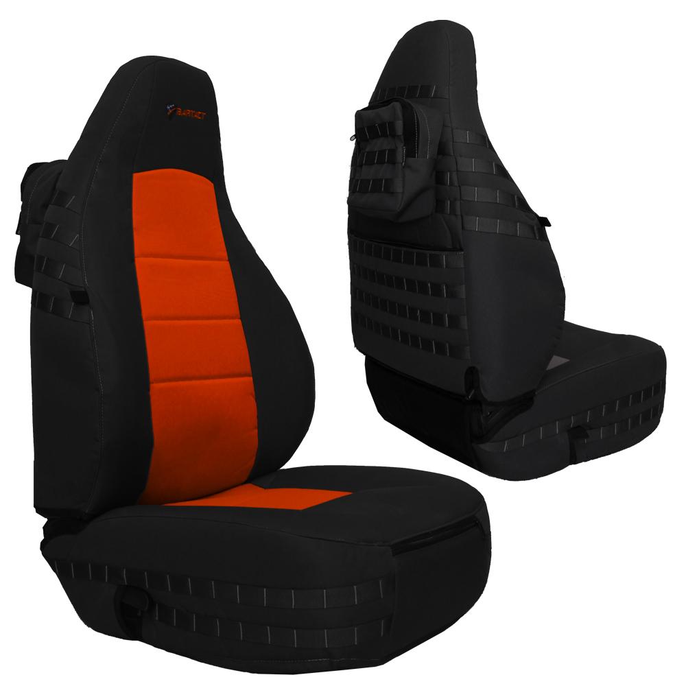 Front Tactical Seat Covers for Jeep Wrangler TJ 1997-02 (PAIR) w/ MOLLE  Bartact | Bartact