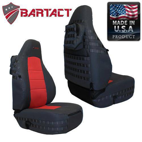 Front Tactical Seat Covers for Jeep Wrangler TJ 1997-02 (PAIR) w/ MOLLE  Bartact | Bartact