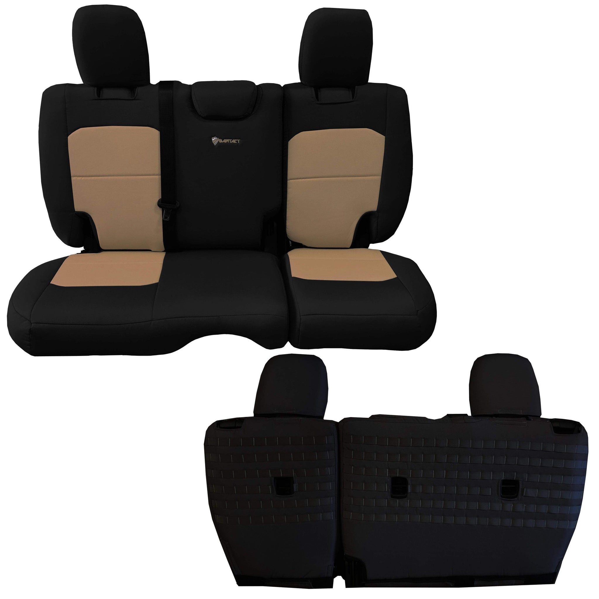 Rear Bench Tactical Seat Covers for Jeep Wrangler JLU 2018-22 4 Door -  BARTACT - NO Fold Down Armrest ONLY! (NOT for 4XE Edition) w/ MOLLE |  Bartact