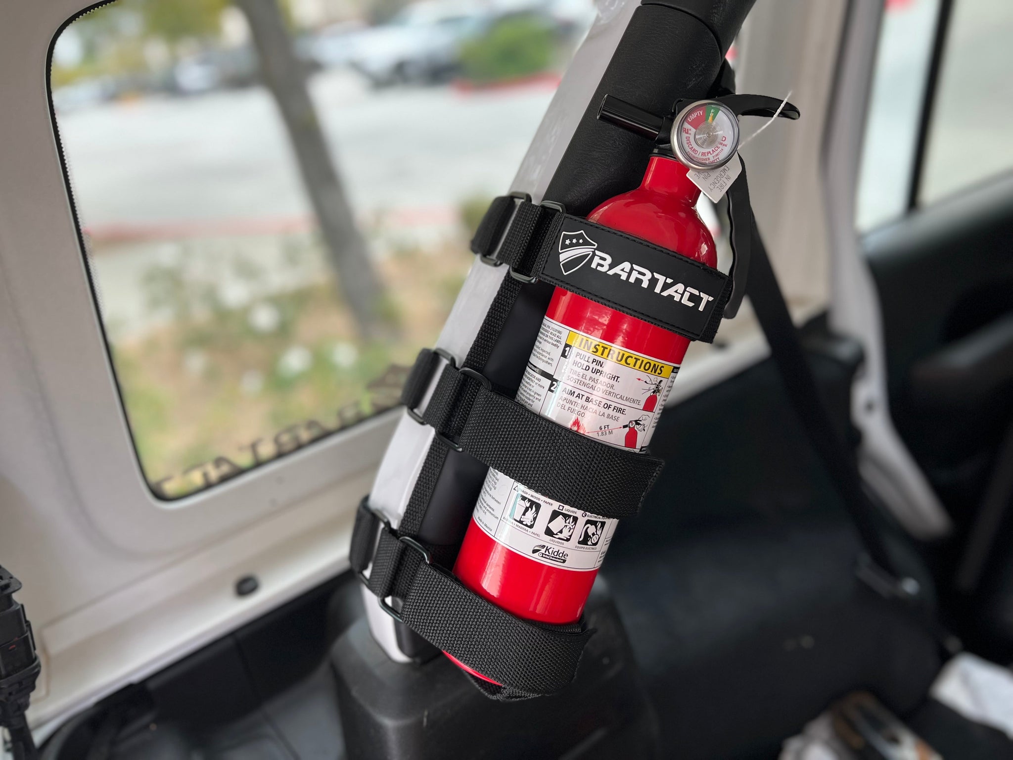 Fire Extinguisher Mount for padded Roll Bars Holds  - 5 LB Extinguisher  | Bartact | Bartact