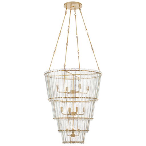 ADELE FOUR-TIER WATERFALL Brass chandelier By Visual