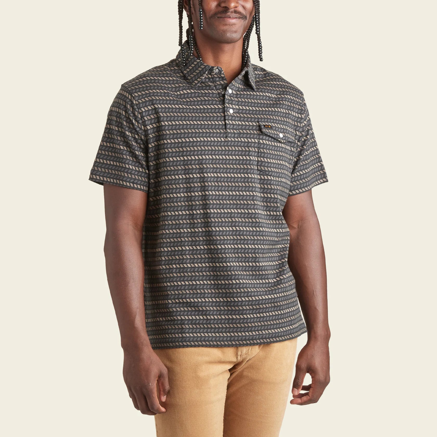 Ranchero Jacquard Polo: Illusion Jacquard - Antique Black