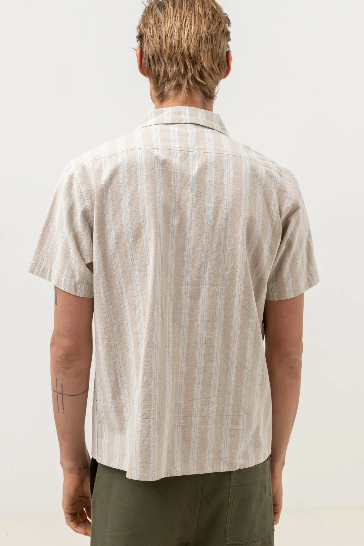 FINAL SALE - CHAIN RELAXED FIT STRIPED SHORT SLEEVE SHIRT