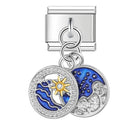 Pendentif double bleu