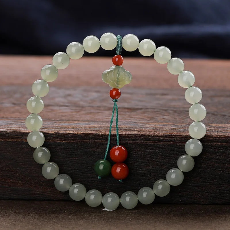Hetian‑style Jade Beads — Warm, Milky Sheen