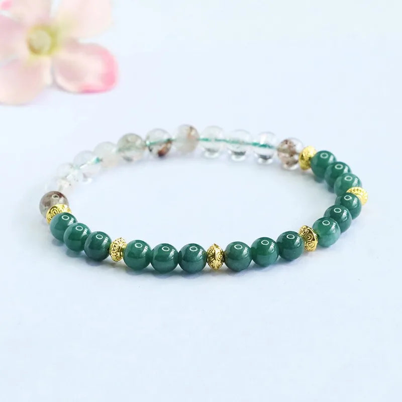 Certified A‑Type Jade & White Crystal