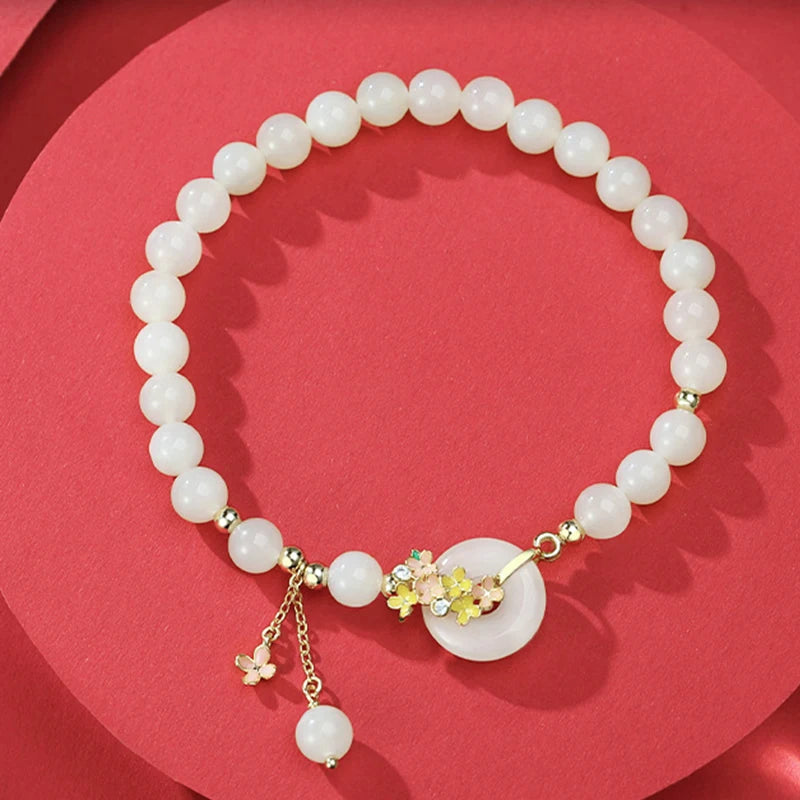 天然和田玉圆珠，温润细腻